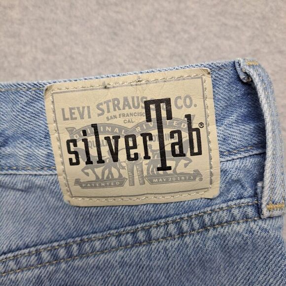 Vintage Levis Silvertab Jean Shorts Womens 28 Blue Cuttoff Rocker - Picture 14 of 14
